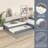 Upholstered Double Twin Size Daybed With Trundle And Drawer-712557638