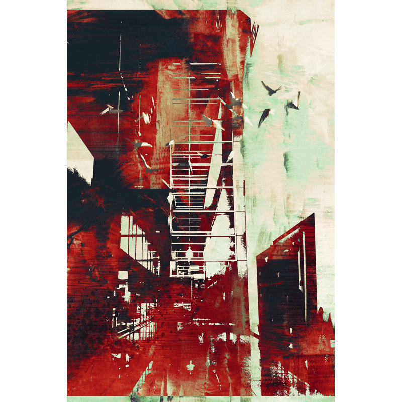 Red Grunge Texture - Wrapped Canvas Print, 122cm H x 81cm W x 3.8cm D