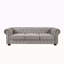 Canapé Chesterfield en tissu de lin
