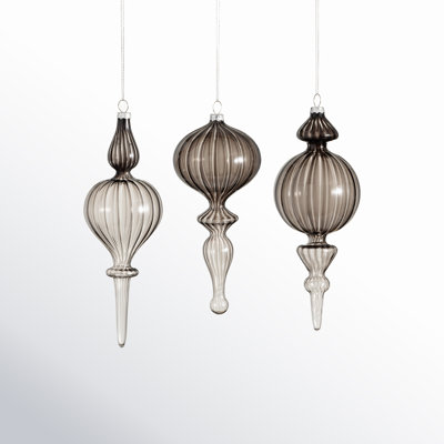 Frosted Reflections Ombre Glass Finial Ornament