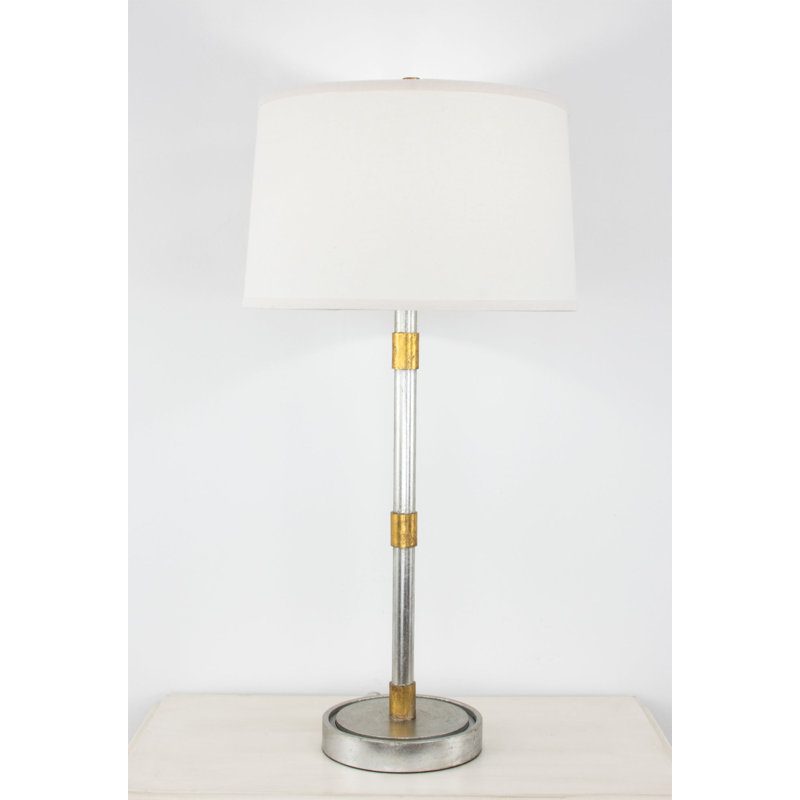 Ivian Table Lamp, Antique Silver/Gold Leaf
