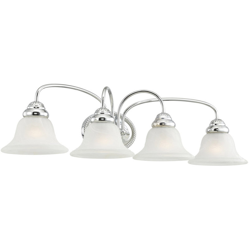 Éclairage pour salle de bain 4 lumières Yukon, Chrome poli