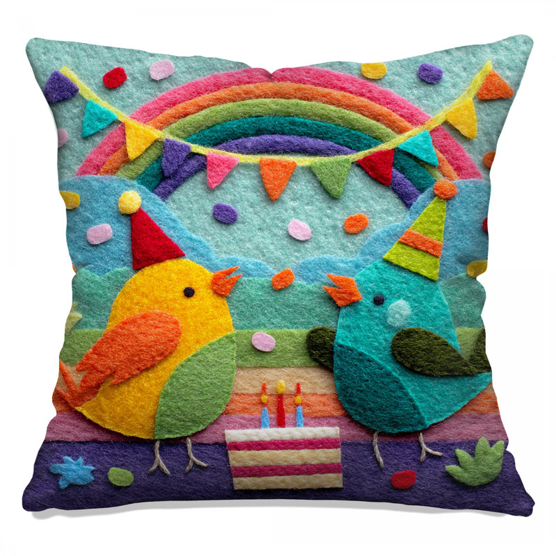 Coussins Felt Birds, 26 po x 26 po