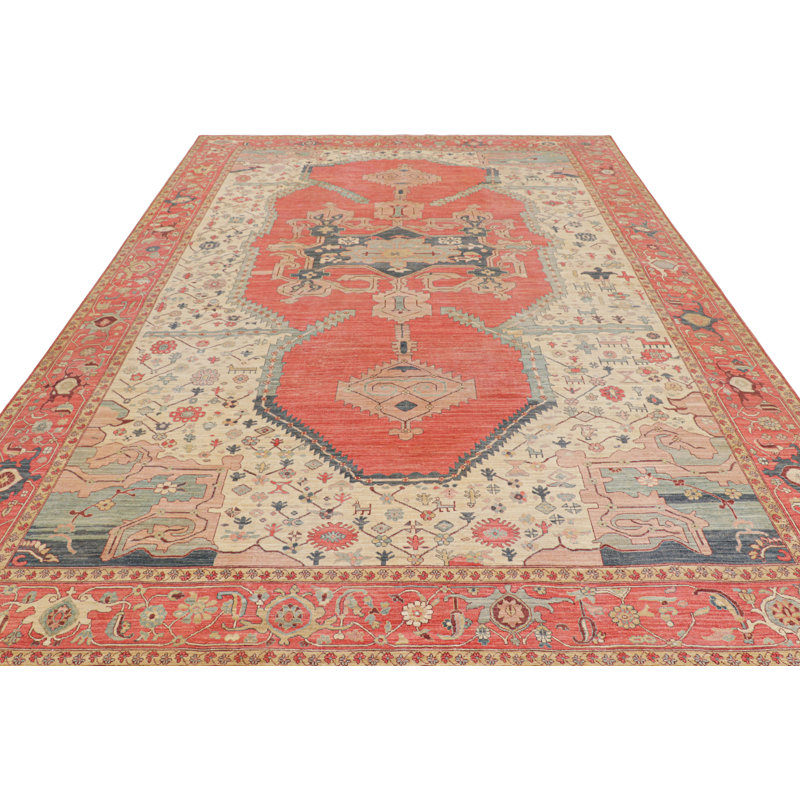 Rug & Kilim’S Persian Bakshaish Style Rug In Red With Geometric Medallion
