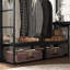 Grand lit mezzanine en métal avec bureau, tablettes de rangement et tringle à vêtements - aucun sommier nécessaire, noir