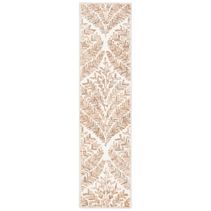 Andresky Hand Tufted Wool Rug, Runner 69 x 335 cm, Ivory/Brown