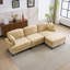 Canapé modulaire modulaire en chenille avec jupe amovible et accoudoirs évasés-1833422053
