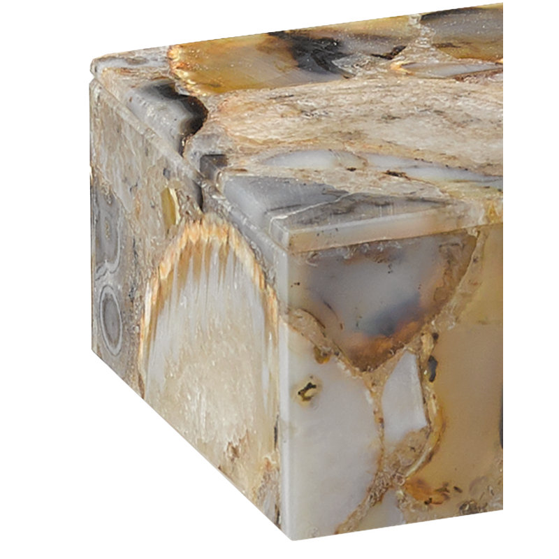 Malaga Agate Decorative Box, 2.5"h x 4.5"w x 7"d
