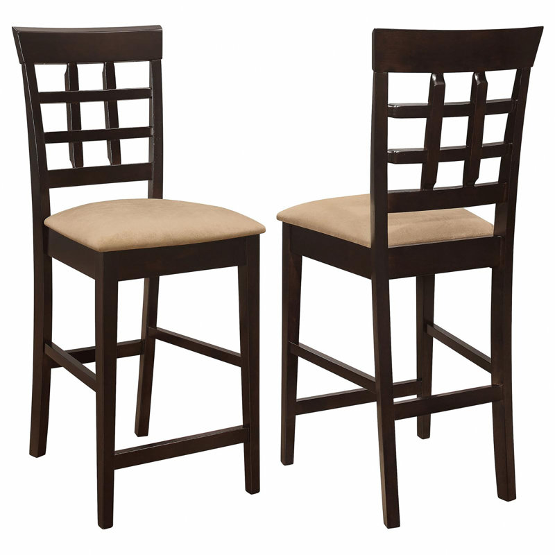 Tabourets à hauteur de comptoir beige et cappuccino (ensemble de 2)