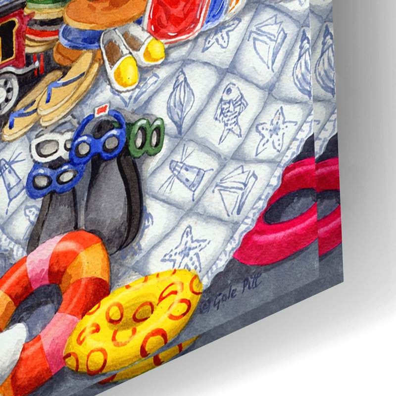 Art mural en verre épique «Alphabet Seaside» par Gale Pitt, 24 po x 16 po, 16" H x 24" W