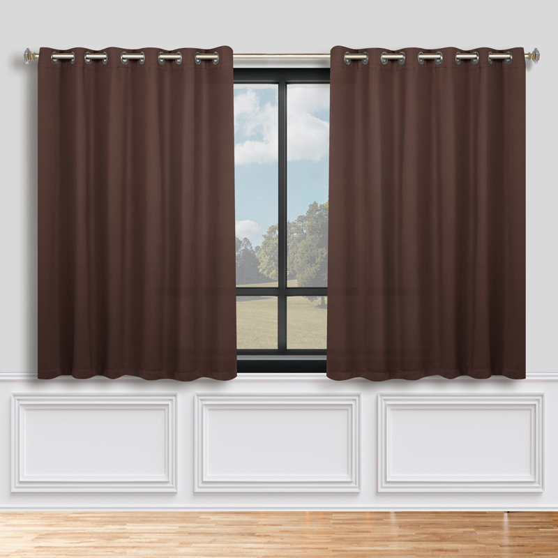 Paire de rideaux obscurcissant avec œillets Millendon, Cappuccino, L 70 po x L 63 po