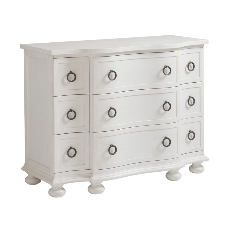 Shell White Mahogany Coastal 9-Drawer Dresser