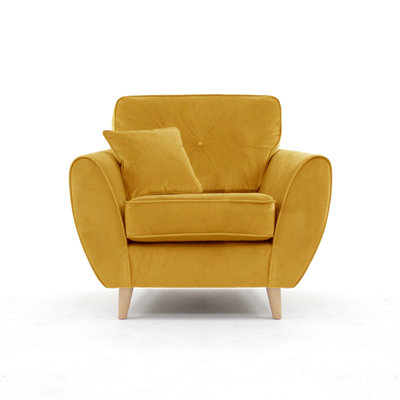 Rafe Scandi Style Velvet Armchair