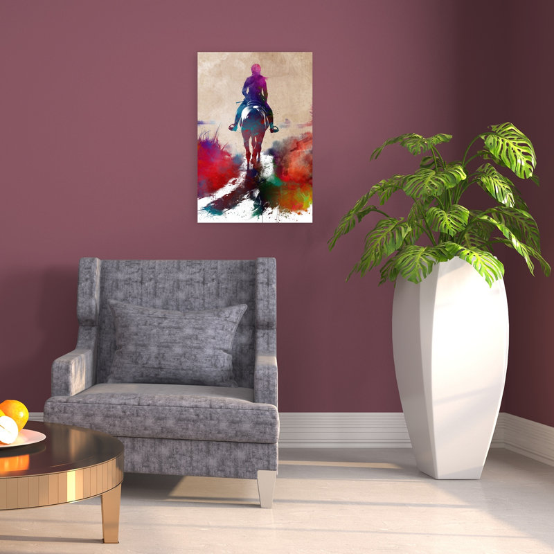 «Sport Horserider Art», reproduction d'art murale cheval contemporain, 24" H x 16" W