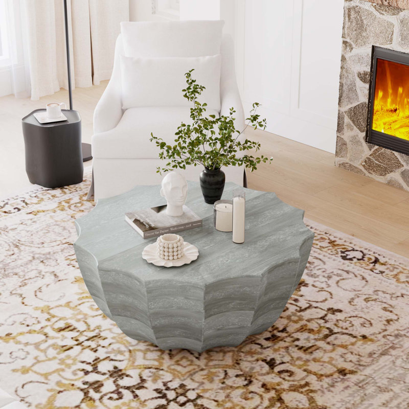 Table basse imperméable 35,43 po MGO pour terrasses, jardins, arrière-cours et salons