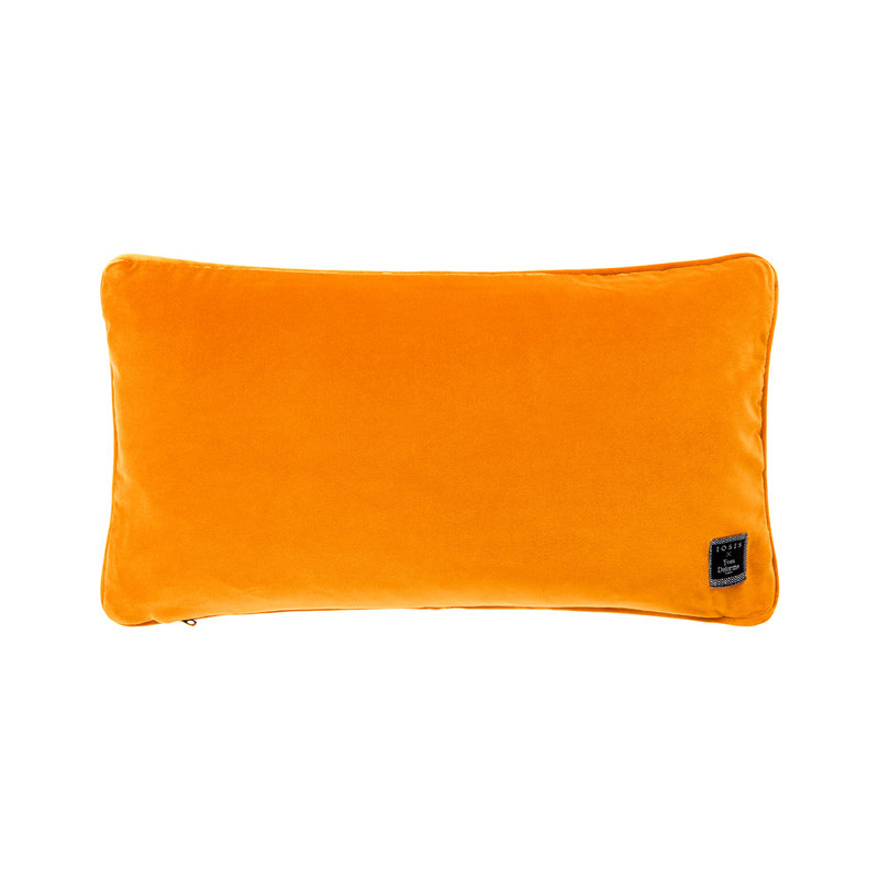 DIVAN Velvet Pillow Cover & Insert, Rectangle 13"H x 22"W, Orange