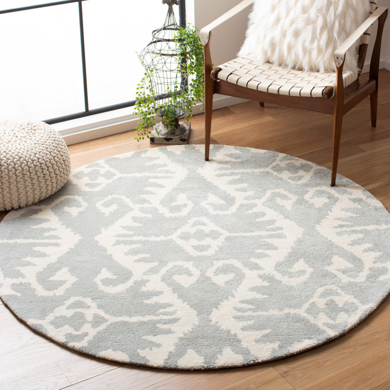 Tapis abstrait en laine touffeté Kouerga bHand, Rond 7 pi