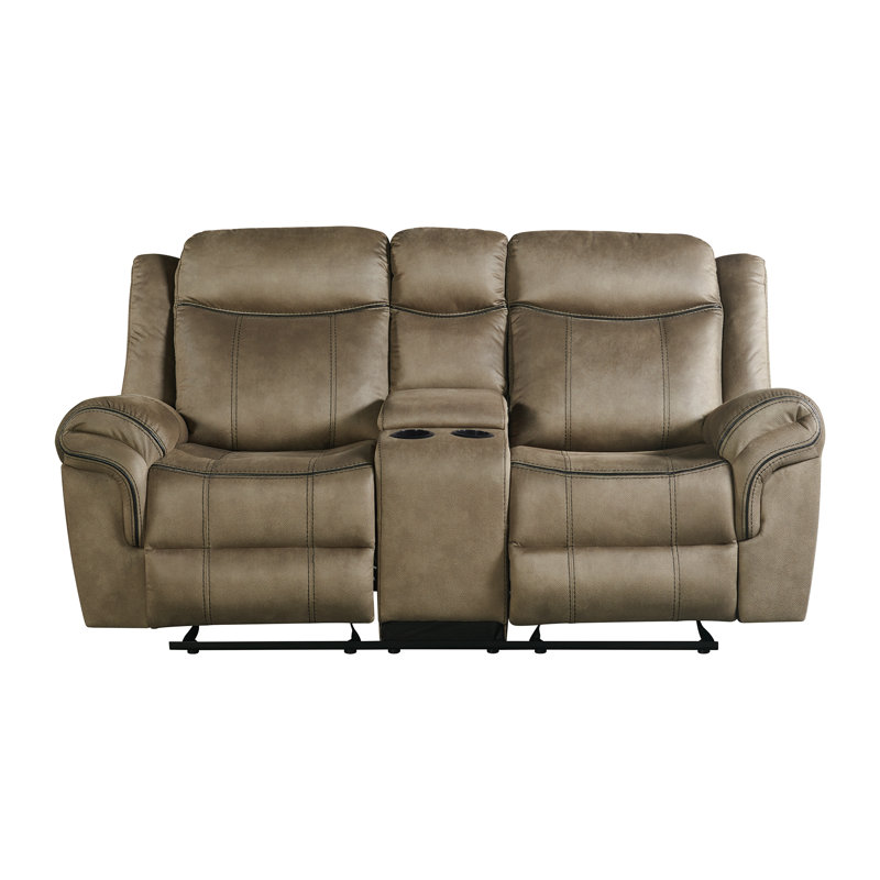 Causeuse inclinable manuelle Malachi, Polyester à 100 % de couleur brune