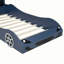 Kids Race Car Platform Bed with LED Light Strip, Ergonomic Seat-Type Headboard, Side Safety Rails and Sturdy Pine Wood & MDF Frame for Bedroom-1321460663