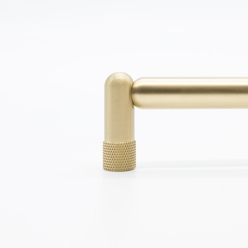 Knurled Bar / Handle Pull, 6", Satin Brass