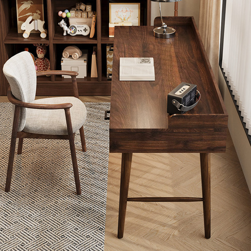 Bureau haut de gamme en bois de noyer massif à 3 tiroirs, H 29,52 po x l 70,86 po x P 23,62 po