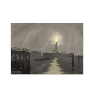 London Shard In Fog by Richard O'Neill - Print