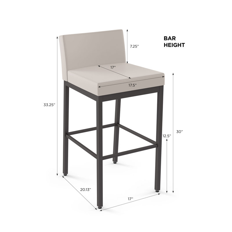 Tabouret de bar et de comptoir Fairfield, Crème, Brun foncé, Tabouret de comptoir (assise de 26 po de hauteur)