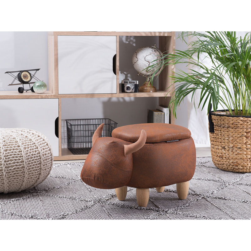 Adell 60cm Wide Faux Leather Novelty Solid Colour Ottoman with Storage