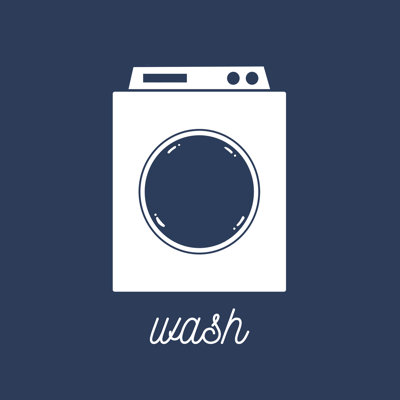 Bundle Wash Dryer Navy - Wrapped Canvas Print