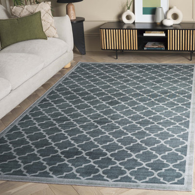 Tapis géométrique lavable à la machine Shealin
