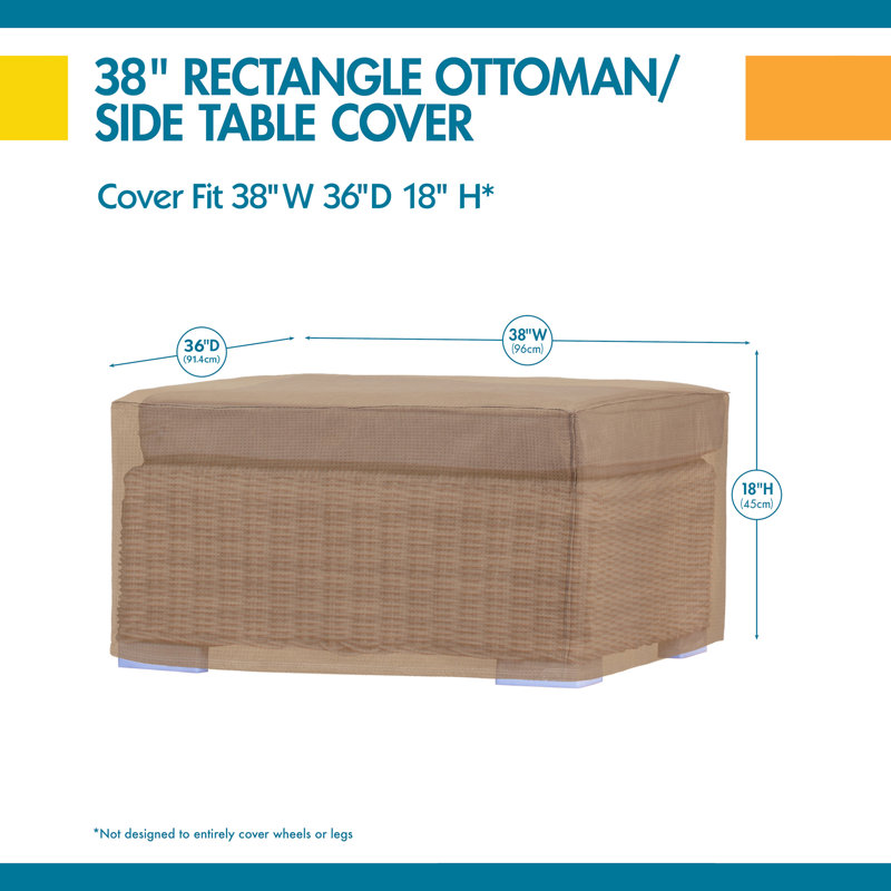 Outdoor Patio Table Cover, 18" H x 40" W x 38" D