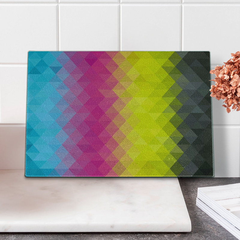 Multicolore mosaïque moderne en verre trempé Ambesonne