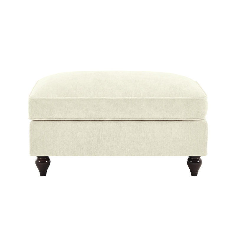 Beige And White Chenille With Removable Ruffles To Create Two Looks Soft Comfortable Segmented Back High - Density Foam Movable Lumber Pillow Curved Spindle Legs Design Silver Threaded Fabric