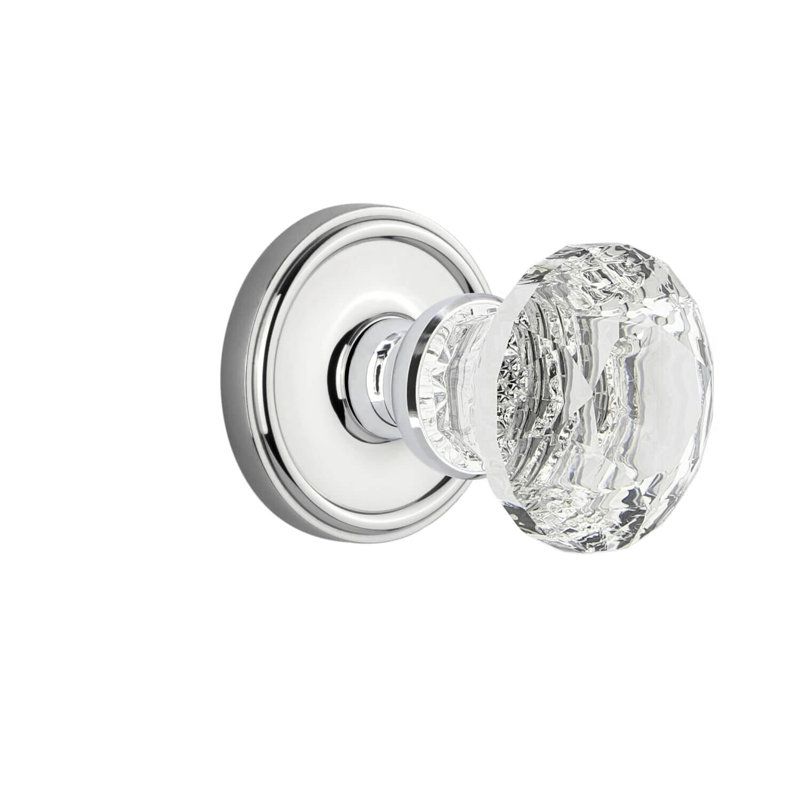 Rosette Grandeur Georgetown avec poignée en cristal brillant, Chrome brillant