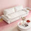 Canapé-lit escamotable de 73,2 po, canapé-lit convertible 3-en-1, causeuse en velours multifonctionnel, beige / blanc-1716939229
