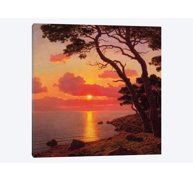 «Calme de Soir, Côte d'azur» par Ivan Fedorovich Choultse, impression sur toile, H 26 po x l 26 po x P 1,5 po, Toile tendue