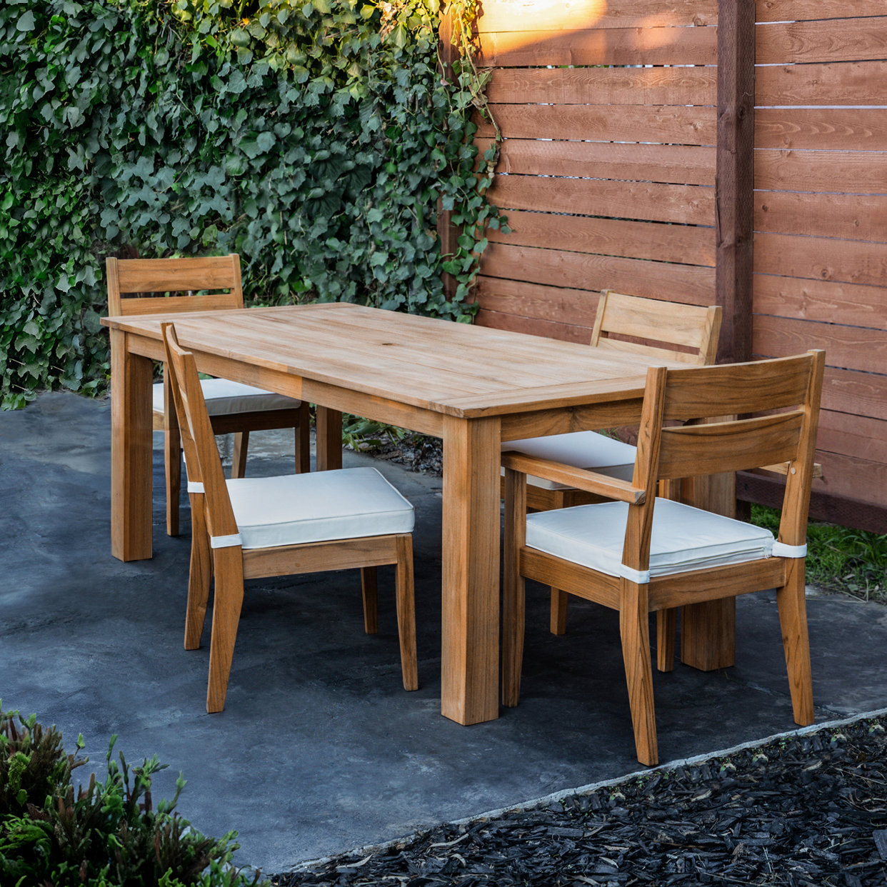 Echols 80" Teak Patio Dining Set