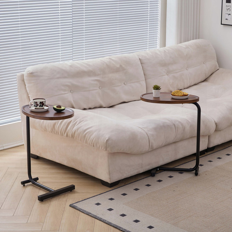 Ensemble de 2 tables d'appoint en forme de C pour petits espaces