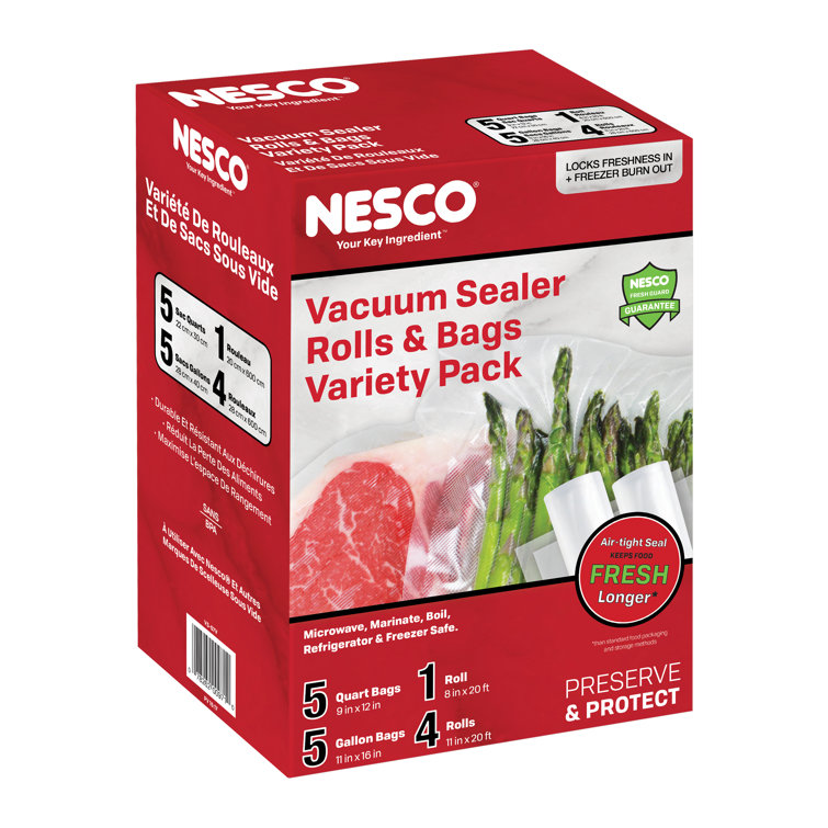 Black + Decker Vacuum Sealer Bags 8 x 20 Rolls, 2 Count, Use for Sous  Vide or Meal Prep, BPA Free, Dishwasher Safe, Tear Resistant, Safe to