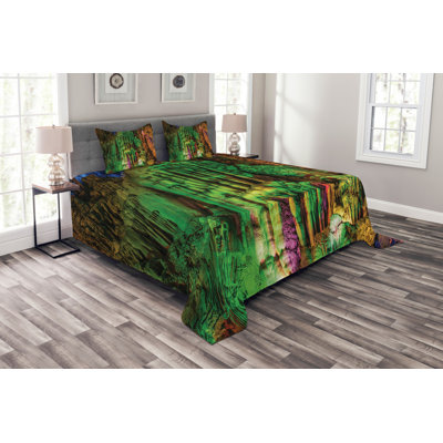 No Pattern Bedspread with Pillow Shams
