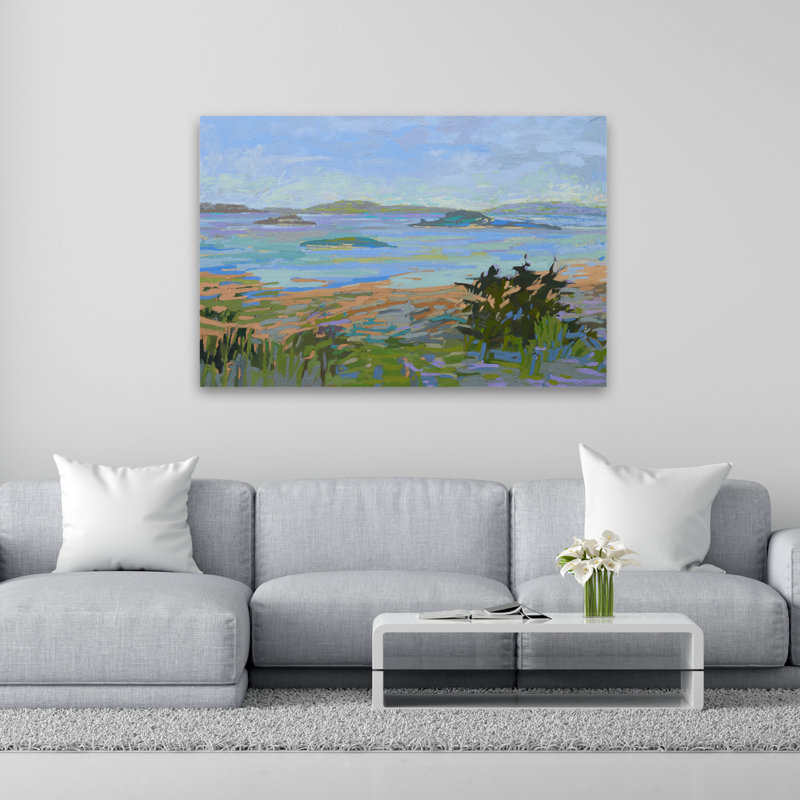 Îles au large du continent - Art des paysages côtiers, H 40 po x l 60 po