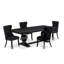 Cet ensemble de cuisine 5 pièces comprend une table de petit-déjeuner et 4 chaises parsons en tissu de polyester noir avec dossier capitonné à boutons - finition noire sablée.-103472104