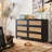 Retro Black Solid Wood Sideboard