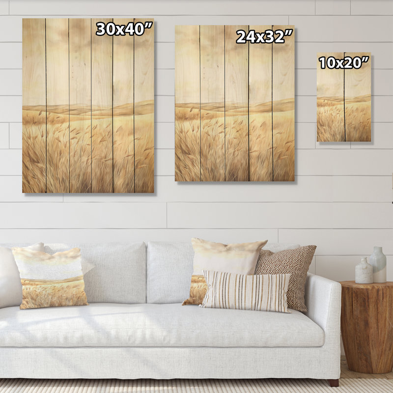 Prairie beauté dévoilée - prairies, art sur bois de pin naturel, H 40 po x l 30 po