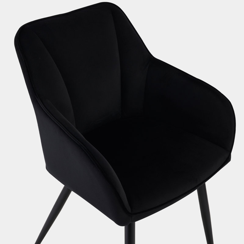 Danniell Velvet Upholstered Armchair, Black