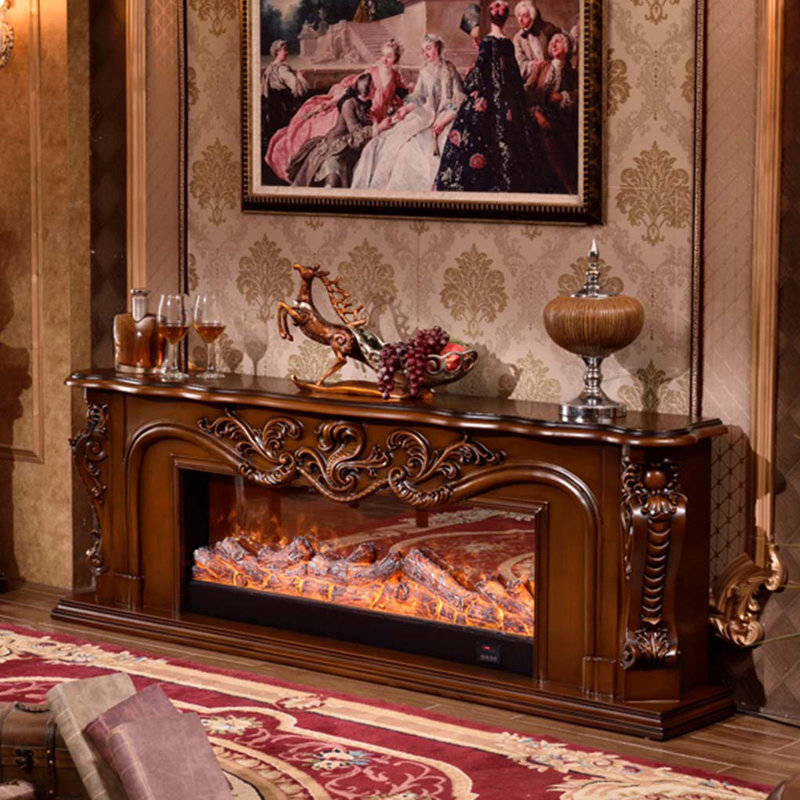 Hand-carved decorative heating fireplace, Brown
