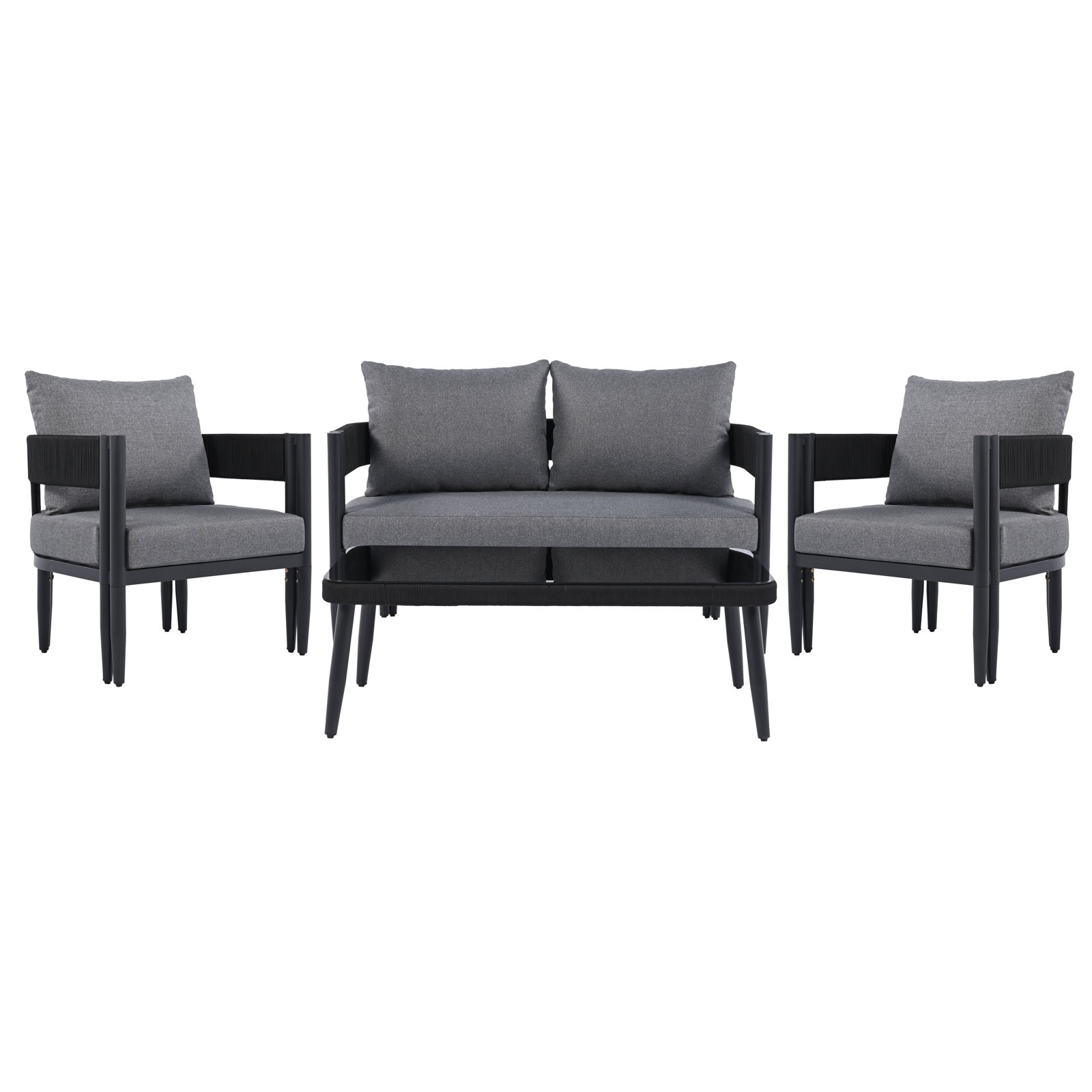 Viola 4 Piece Conversation Set, Gray