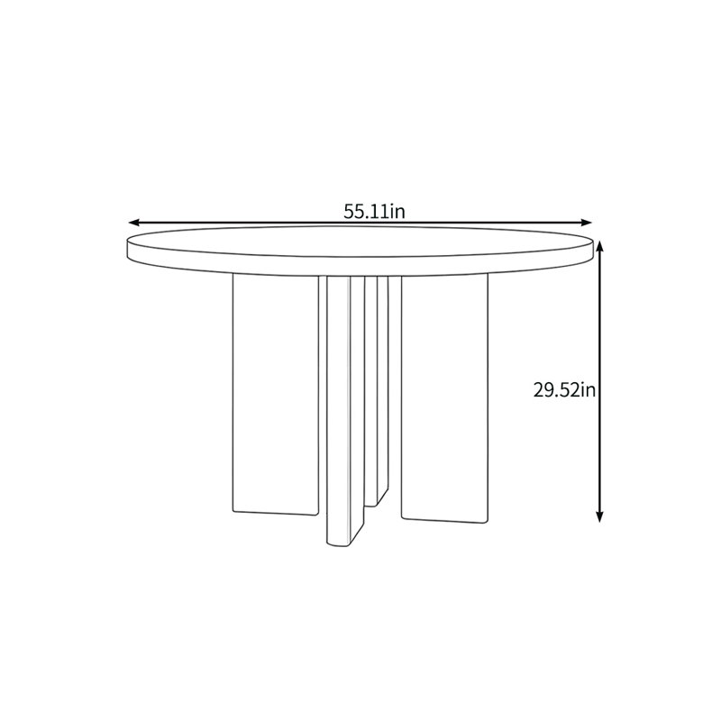 Table en bois durable et écologique, H 29,52 po x L 55,11 po x l 55,11 po