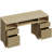 Luing 59''Fluted Executive Desks with File and Storage Drawers , Computer Writing Desk with Keyboard Tray, Home Office Desks with Cable Management and 2 Open Compartments-1033999542