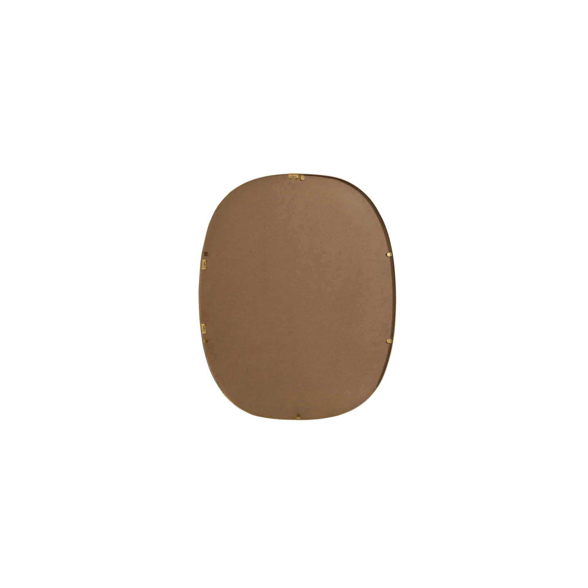 Sabine Metal Curved Oval Wall Mirror, 30" x 24", Brass